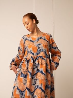 Osei Duro Mariam Dress in Bergamot | Small
